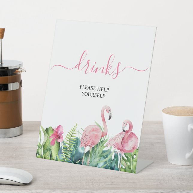 Expositor En L Rótulo Flamingos Tropical Shower Bebe (In Situ)