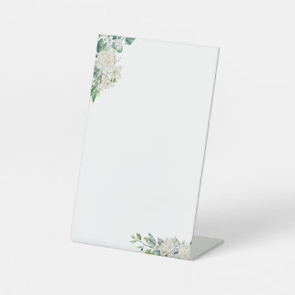 Expositor En L Rótulo floral blanco personalizable