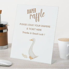 Expositor En L Rótulo Goose Baby Shower Diaper Raffle