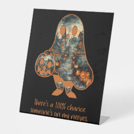 Expositor En L Rótulo gracioso Humor sarcástico Fantasma Hallowee