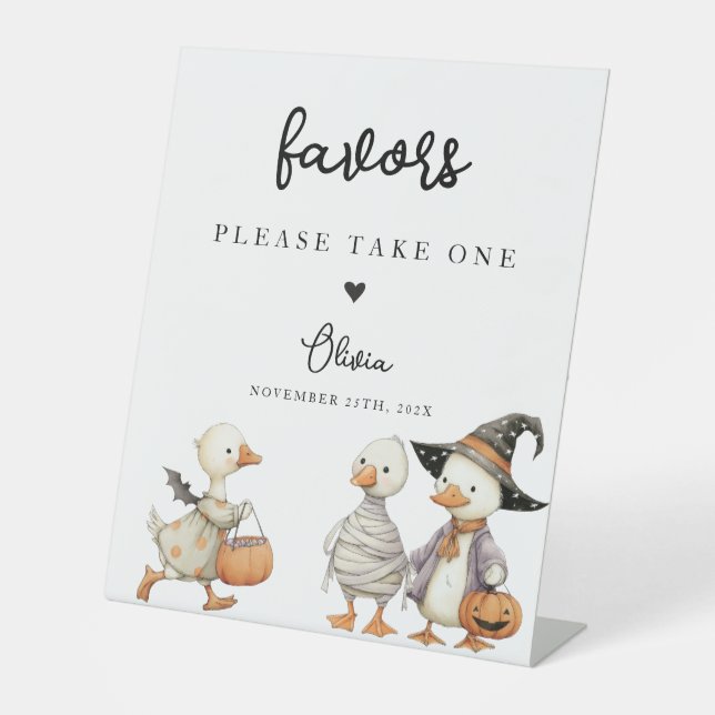 Expositor En L Rótulo Halloween Goose Favor personalizado (Anverso)