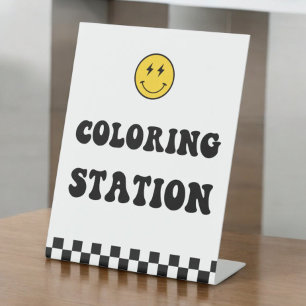 Expositor En L Rótulo Happy Face One Happy Dude Coloring Station