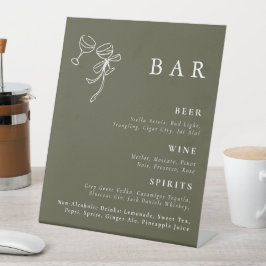 Expositor En L RÓTULO HEIDI Olive Green Boda Bar