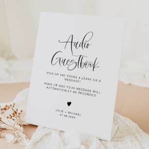 Expositor En L RÓTULO JOLIE Minimalista Boho Boda Audio Guestbook