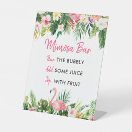 Expositor En L Rótulo Luau Flamingo Tropical Mimosa Bar