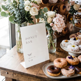Expositor En L Rótulo minimalista de Boda de barra de donut