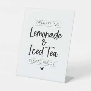 Expositor En L Rótulo minimalista de Lemonade y té helado frío
