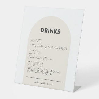 Expositor En L Rótulo mínimo para bebidas para Bodas modernos - P