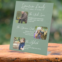 Rótulo moderno Boda de firma de bebidas y fotos