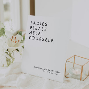 Expositor En L Rótulo moderno Boda en la cesta de baño