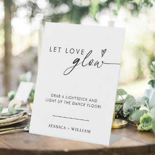 Expositor En L Rótulo moderno para dejar que el amor glow Boda Gl