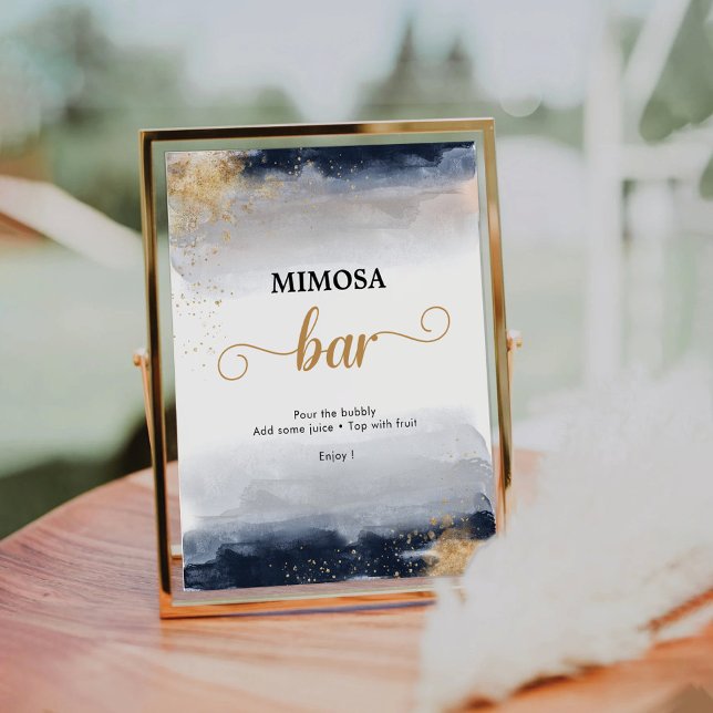 Expositor En L Rótulo Navy y Gold Mimosa Bar (Subido por el creador)