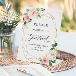 Expositor En L Rótulo Nuestro Marco Floral Rosa Rubor Clásico De 