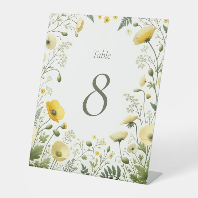 Expositor En L Rótulo número de tabla de flores silvestres de la  (Anverso)