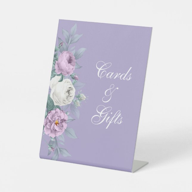 Expositor En L Rótulo peatonal Boda morado de lavanda (Anverso)