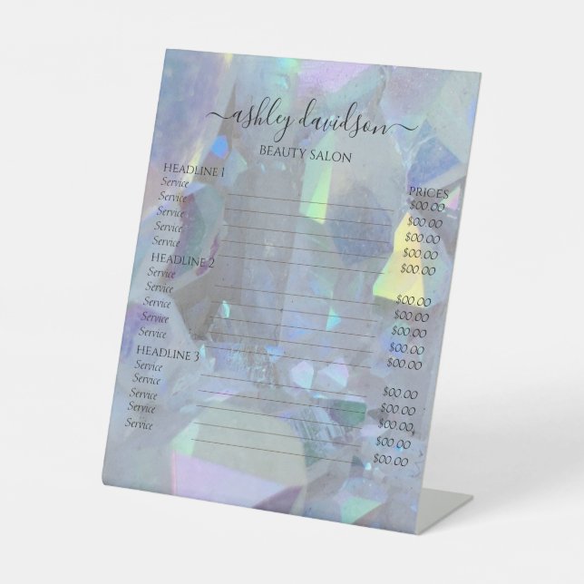 Expositor En L Rótulo Peatonal Crystal Angel Aura Quartz (Anverso)