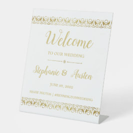 Expositor En L Rótulo Peatonal de Oro de Lujo