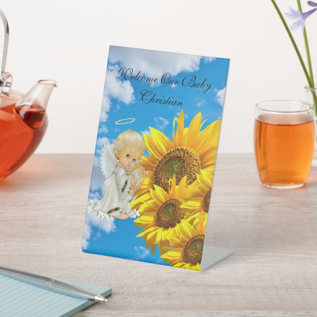 Expositor En L Rótulo peatonal floral de la bebé del girasol Ange (In Situ)