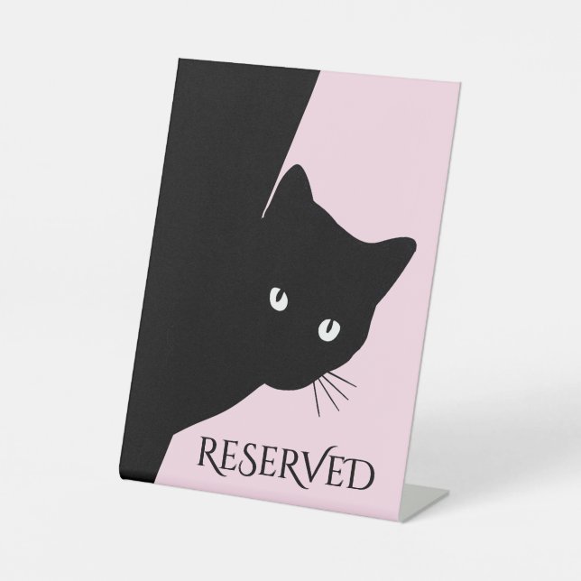 Expositor En L Rótulo peatonal reservado para gato negro sly (Anverso)