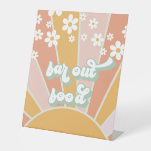 Expositor En L Rótulo Peatonal Retro Sunshine Groovy Far Out Food