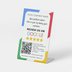 Expositor En L Rótulo Peatonal "Review us on Google"