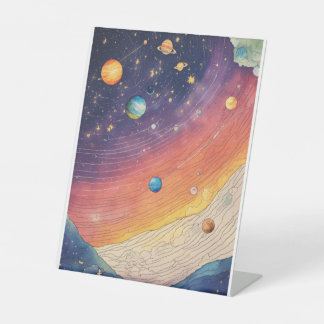 Expositor En L Rótulo Pedestal, 8" X 10"