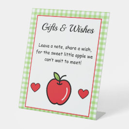 Expositor En L Rótulo Pedestal Baby Shower de Apple