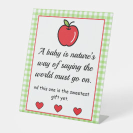 Expositor En L Rótulo Pedestal Baby Shower de Apple