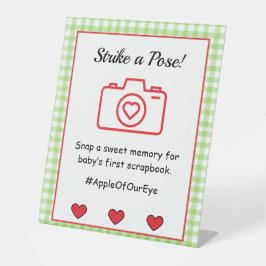 Expositor En L Rótulo Pedestal Baby Shower de Apple