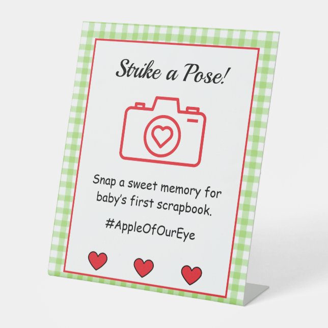 Expositor En L Rótulo Pedestal Baby Shower de Apple (Anverso)