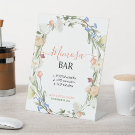 Expositor En L Rótulo Pedestal Bar Wildflower Mimosa