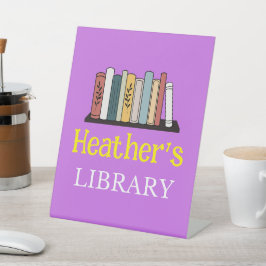 Expositor En L Rótulo Pedestal - Biblioteca - Personalizada - Aña