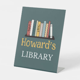 Expositor En L Rótulo Pedestal - Biblioteca - Personalizada - Aña