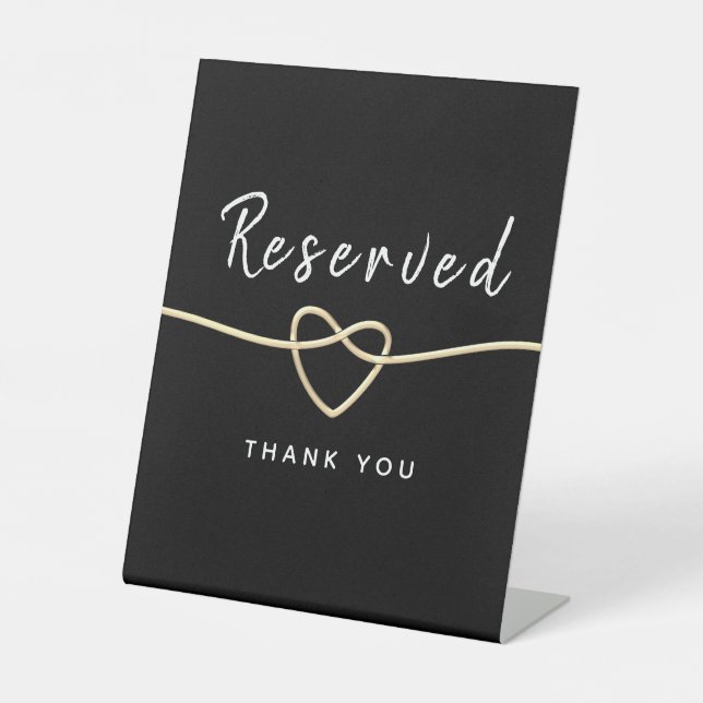 Expositor En L Rótulo Pedestal Boda de caligrafía moderna (Anverso)