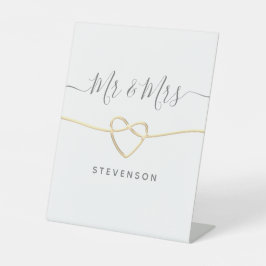 Expositor En L Rótulo Pedestal Boda de caligrafía moderna