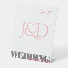 Expositor En L Rótulo Pedestal Boda monogramado