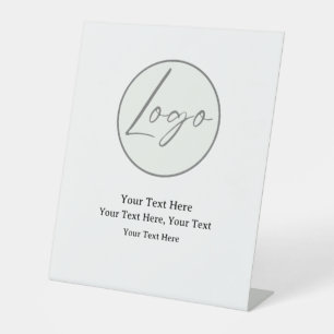 Expositor En L Rótulo Pedestal con logotipo