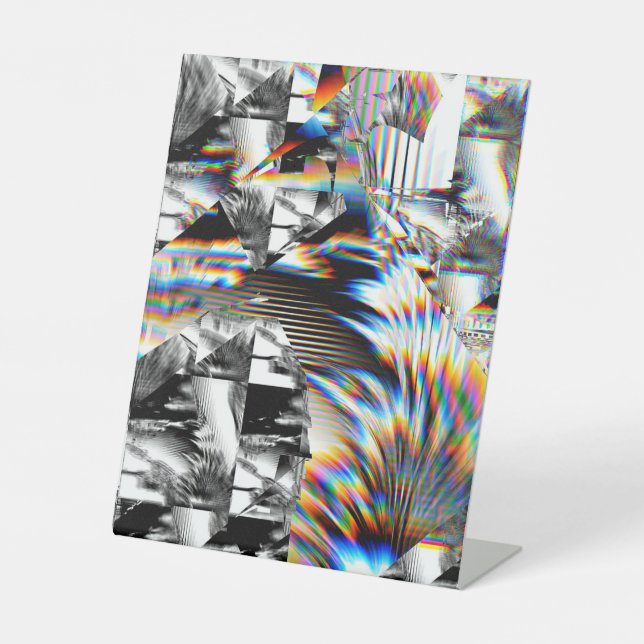 Expositor En L Rótulo Pedestal de ataque con arco iris (Anverso)