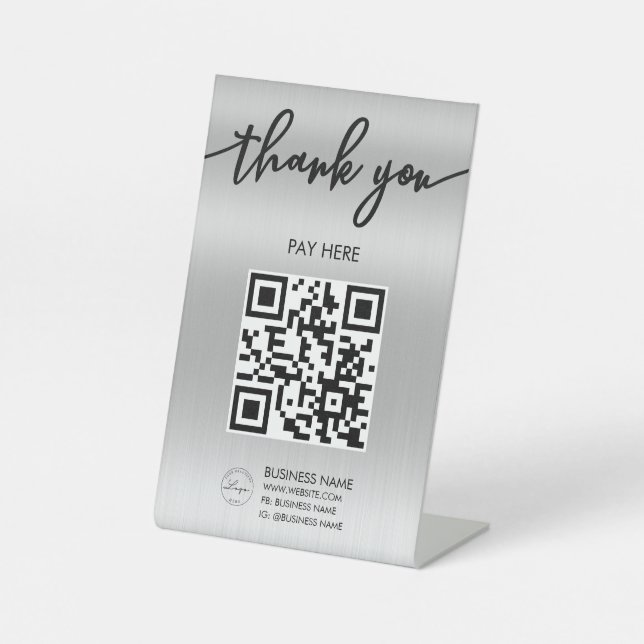 Expositor En L Rótulo Pedestal de código QR para exploración Silv (Anverso)