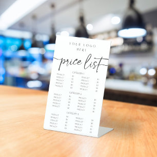 Expositor En L Rótulo Pedestal de la lista de precios de caligraf