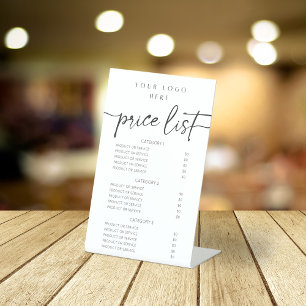 Expositor En L Rótulo Pedestal de la Lista de Precios de Guión Mo