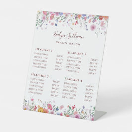 Expositor En L Rótulo Pedestal de la lista de precios de las flor