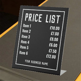 Expositor En L Rótulo Pedestal de la lista de precios de tienda m