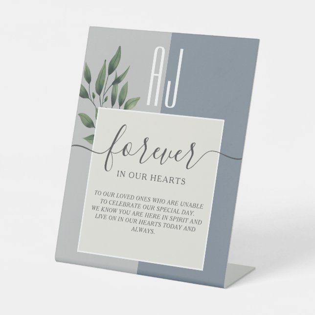 Expositor En L Rótulo Pedestal de la Mesa Conmemorativa del boda (Anverso)