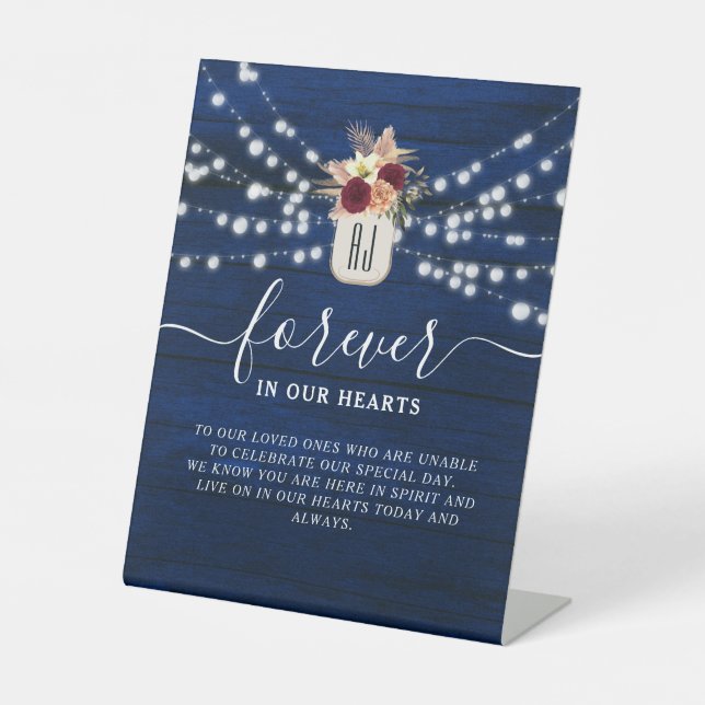 Expositor En L Rótulo Pedestal de la Mesa Conmemorativa del boda (Anverso)