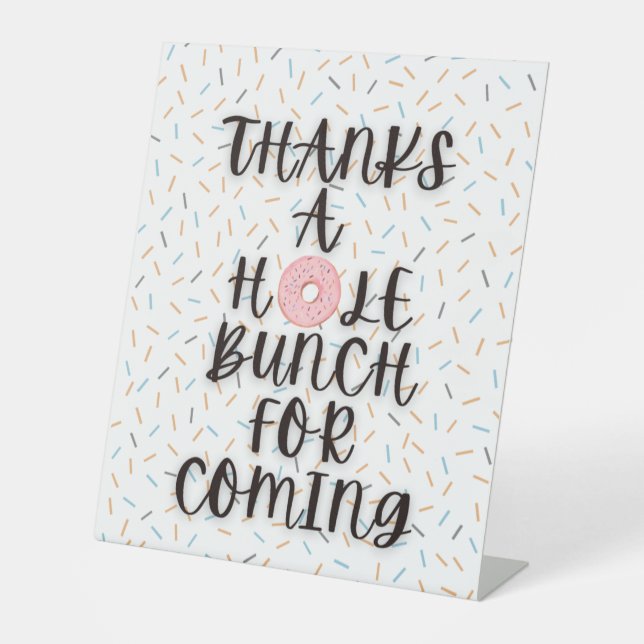 Expositor En L Rótulo Pedestal de la mesa de cumpleaños de Donut (Anverso)