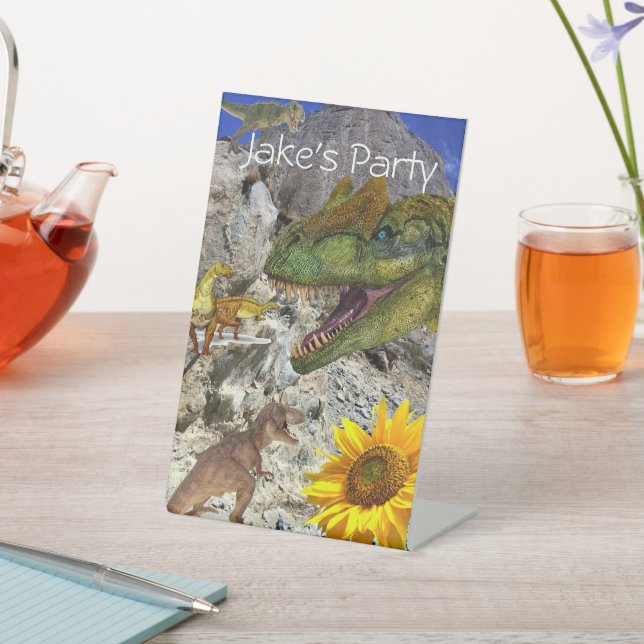 Expositor En L Rótulo Pedestal de los dinosaurios florales de gir (In Situ)