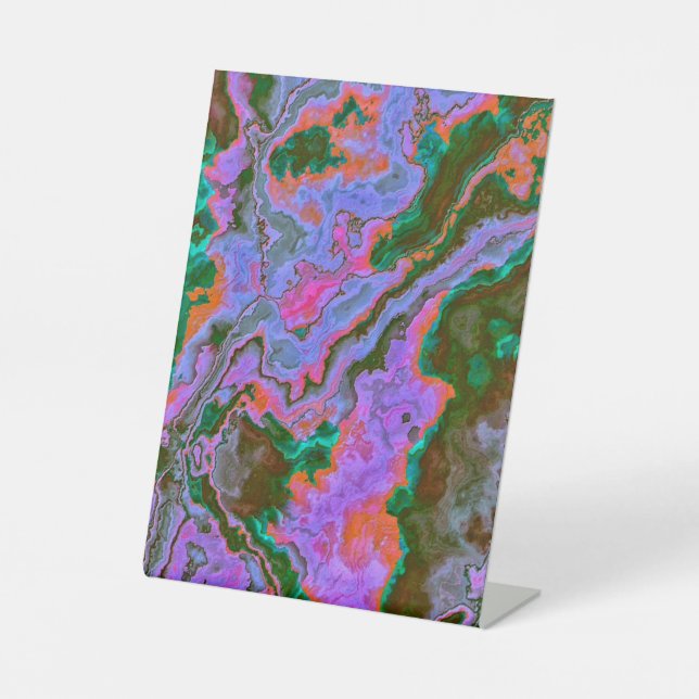 Expositor En L Rótulo Pedestal de Mármol Agudo (Anverso)