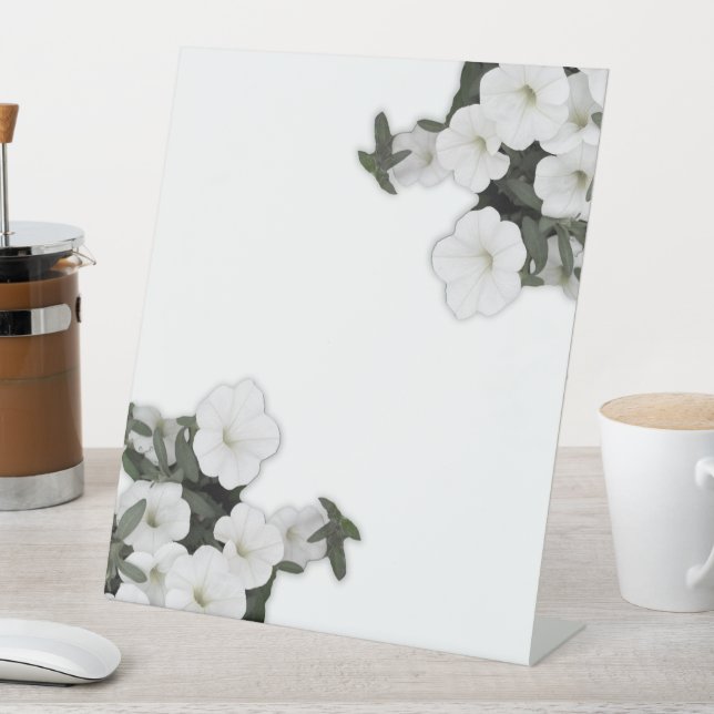 Expositor En L Rótulo Pedestal de Petunia Blanco (In Situ)