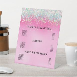 Expositor En L Rótulo Pedestal de Precio Purpurina de goteo de co